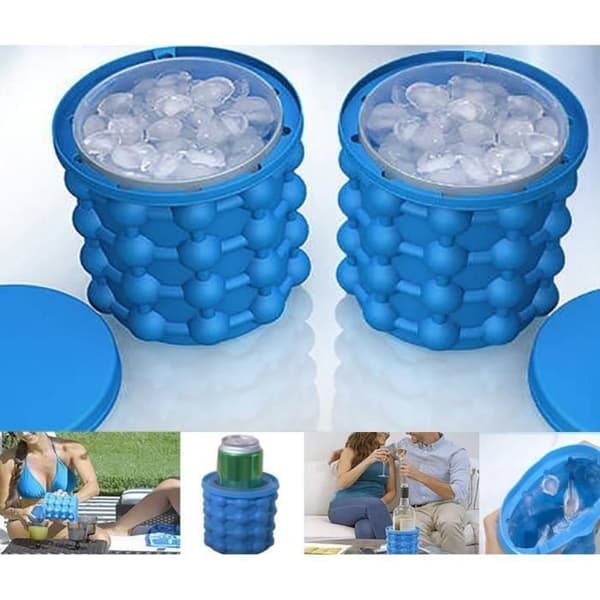1 ST Iskubbricka Ice Cube Maker Silikonformar Ishink 2 i 1 Blue@H4