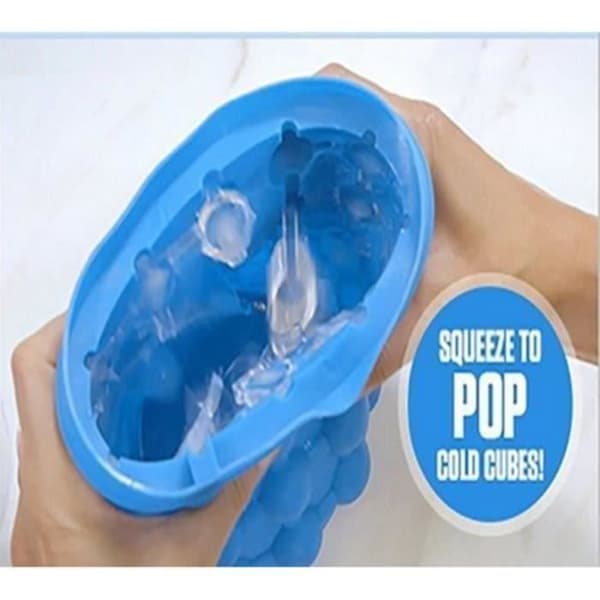 2 i 1 Ice Cube Silikonformar Ice Hink - Den revolutionerande utrymmesbesparande iskubsmaskinen, återanvändbar och @H4 gratis