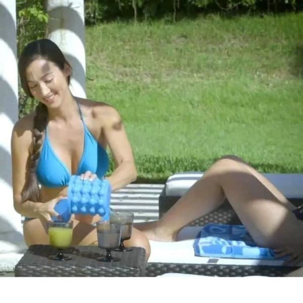 Ice Cube Maker Ice Cube-bricka Silikonformar Ice Hink Ice Cube Maker 2 i 1 Ice Cube Silikonformar Ishink Ice Cube Ma@H4
