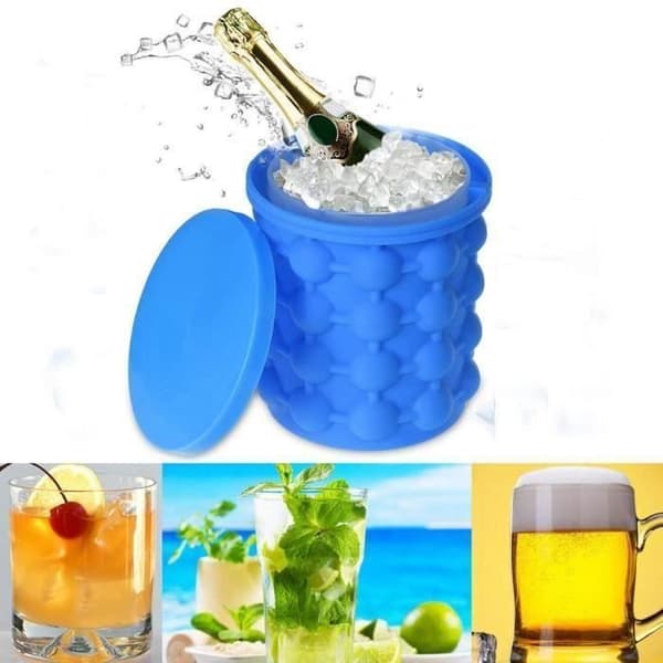Magic Ice Cube Tray Fathink Fat Hållbar silikonishink Ishink Ice Cube Maker Blue@H4