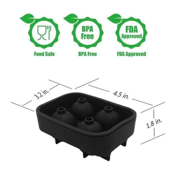 Ice Cube Mould - Ej specificerat - Skalle - Livsmedelsgodkänd silikon - BPA-fri - Set med 4