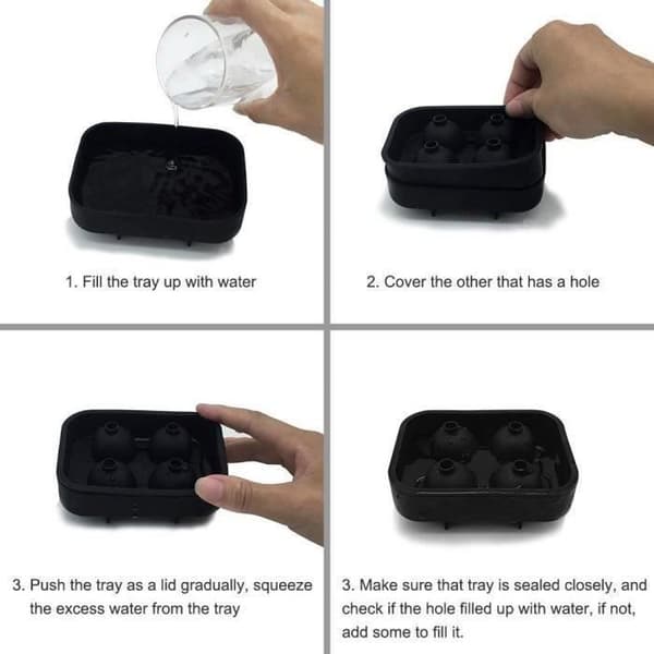 Ice Cube Mould - Ej specificerat - Skalle - Livsmedelsgodkänd silikon - BPA-fri - Set med 4