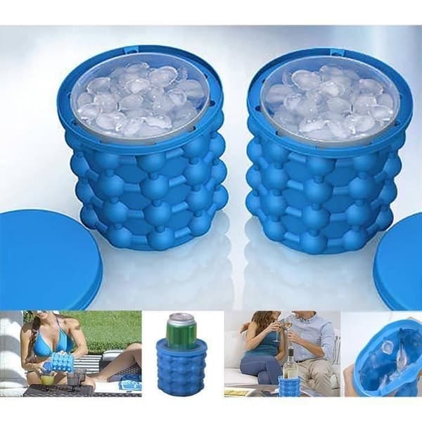 Ice Cube Maker, Silikon Ice Cube bricka Magic Ice Cube Ice Formar Silikon ishink med lock för cocktail