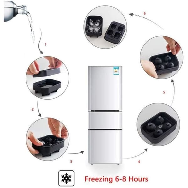 Silikon Ice Cube Tray-3D Skalle Ice Cube Tray Form med lock (2 st) Iskuber Whisky, Öl, Isbitar