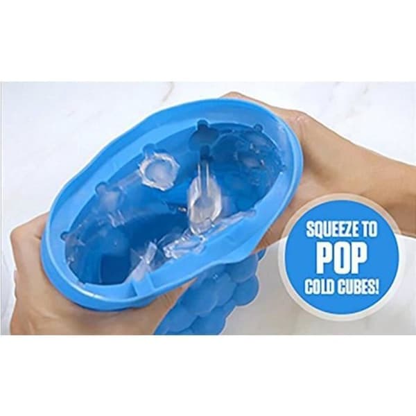 1 ST Iskubbricka Ice Cube Maker Silikonformar Ishink 2 i 1 blå