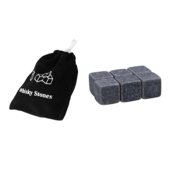 GL11091 - Set med 6 stycken granitwhiskystenkuber. Glaciärsten. bulk naturlig kylare till jul. redskap