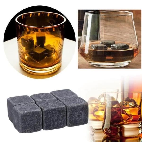 GL12729-Återanvändbara whiskystenar. 6 stycken. set med iskuber. vinkylning. bröllopsfest. kyla ner