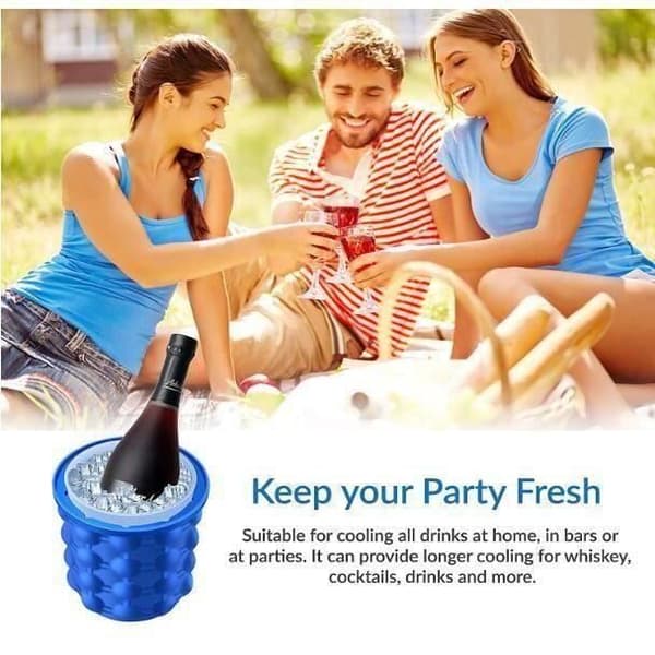 AX13016 - 2St Bac för isbitar Ice Cube Maker Genie 2 I 1 Funktion Silikonform för isbitar för whisky, cocktail och alla drycker
