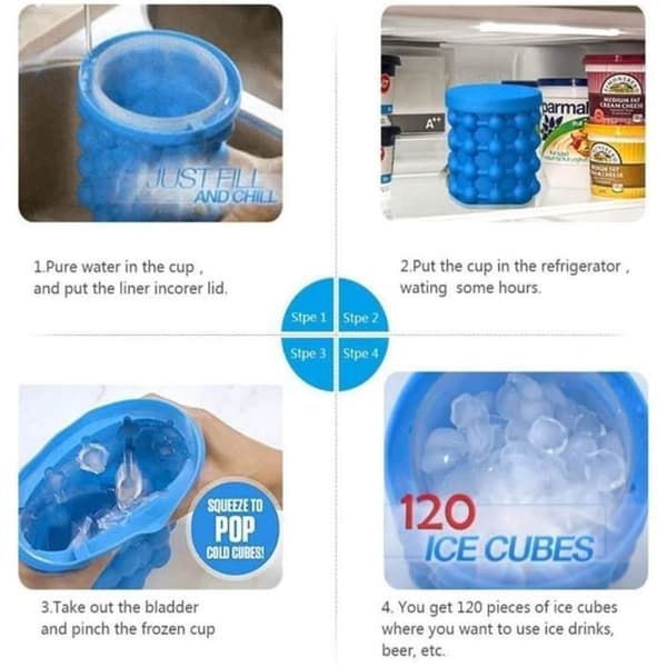 Ice Cube bricka, Ice Cube Magic Ice Cube Maker Silikon Ice Cube Hink Ice Cube Form med lock Ice Genie