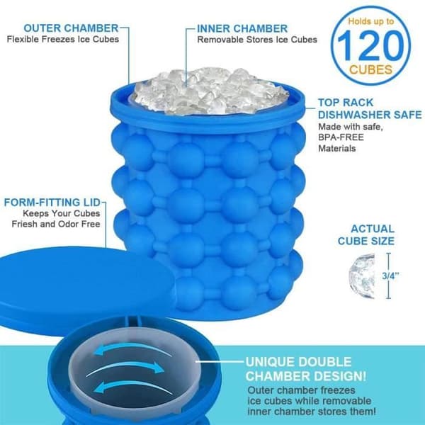 Ice Cube bricka, Ice Cube Magic Ice Cube Maker Silikon Ice Cube Hink Ice Cube Form med lock Ice Genie