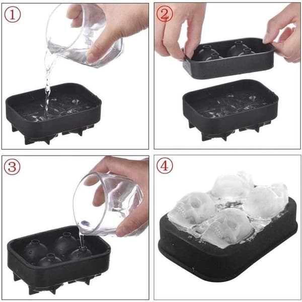 Kaimeilai Skull Ice Cubes, Ice Cube Fay, 2 Skull Ice Cube Formar, Silikon Ice Cube Formar, Stor Is Cube, Ice ,457
