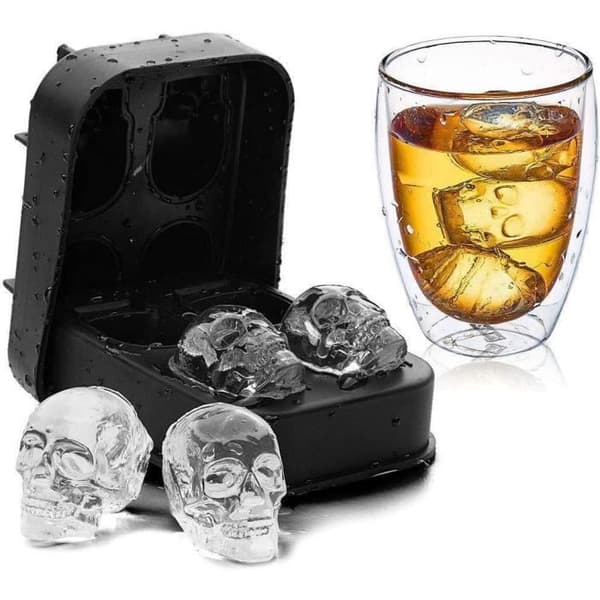 Kaimeilai Skull Ice Cubes, Ice Cube Fay, 2 Skull Ice Cube Formar, Silikon Ice Cube Formar, Stor Is Cube, Ice ,457