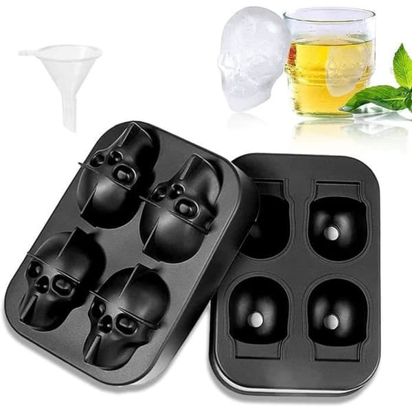 Skull Ice Cubes, Silikon Ice Cube Fack, 3D Skull Ice Cube Form Easy Release Ice Cube Fack för Jelly Milk Juice, 651