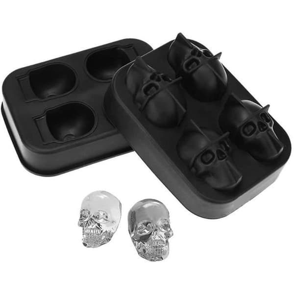 3D Skull Ice Cube-form för whisky, scotch, cocktail och sprit eller gelé, godis, choklad, fest, present s.482