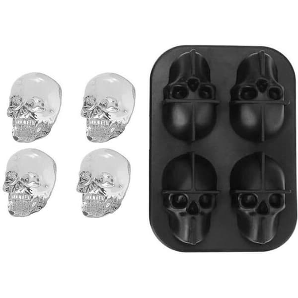 3D Skull Ice Cube-form för whisky, scotch, cocktail och sprit eller gelé, godis, choklad, fest, present s.482