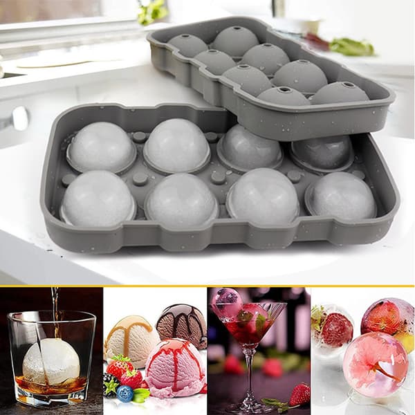 INF 8-Sfärig Isbollsform 2-pack Grå