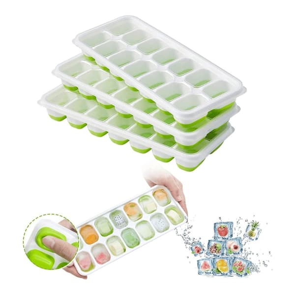 Ice Cube Tray - 14 Isbitar - Grön / Vit
