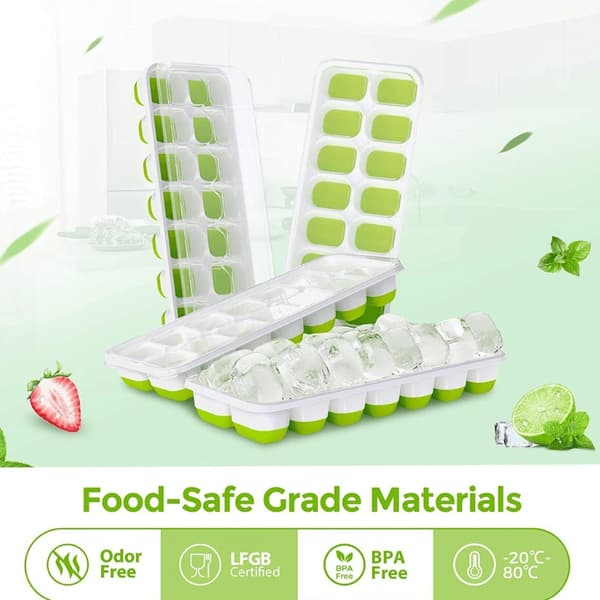 Ice Cube Tray - 14 Isbitar - Grön / Vit