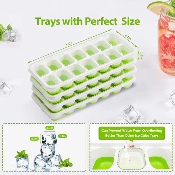 Ice Cube Tray - 14 Isbitar - Grön / Vit