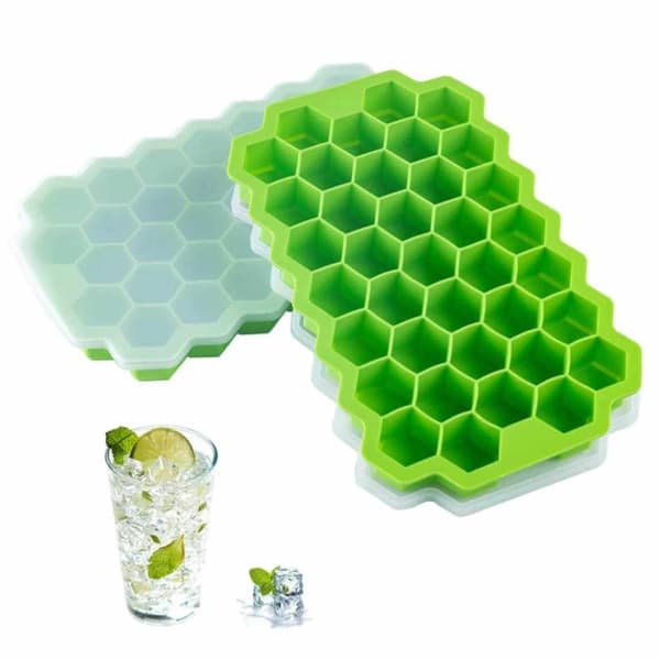 2-Pack Stapelbar Isform med Lock – Hexagon Iskubsform Silikon