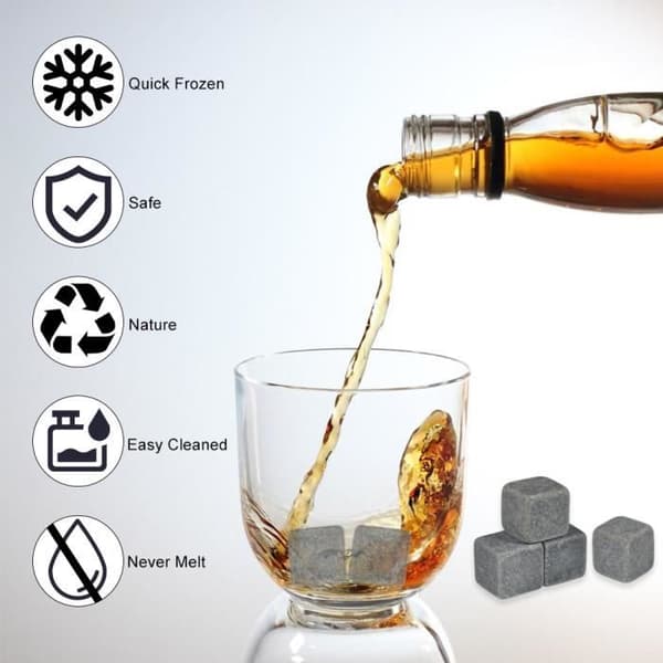 issten isbitar whiskystenar Förpackning med 9 st Whisky Chilling Stone Iskuber Drycker Vin Ölkylare Barware Cubes