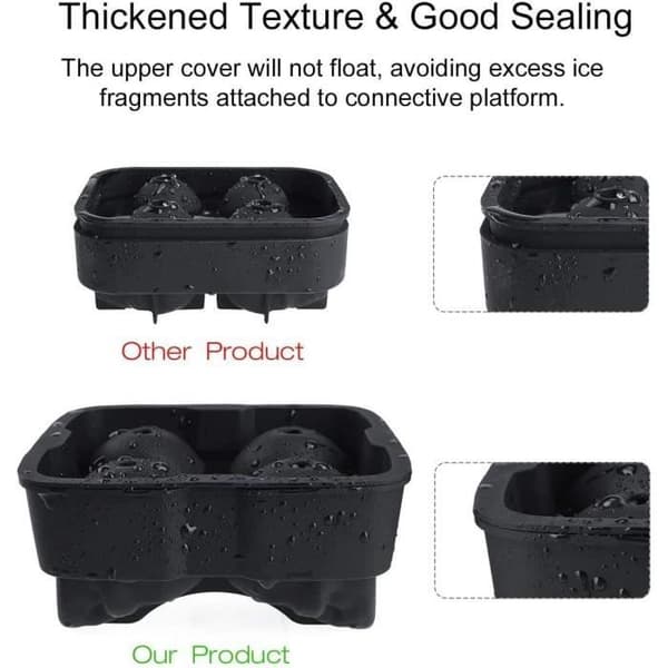 Skull Ice Cube Formar, Silikon Ice Molds 3D Skull Ice Cube bricka med lock Skalle formad iskub bricka[H1506]
