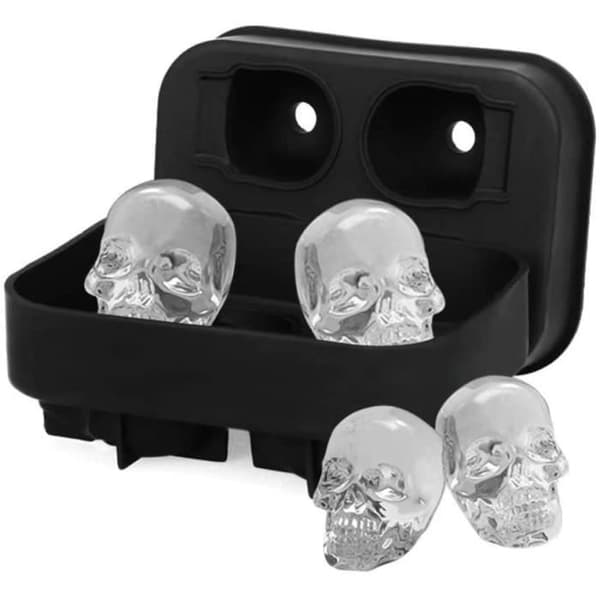 ICE BOX - ICE BAG Iskubsformar Skull Ice Cubes, Glassformar 3D silikonglassskalle I317