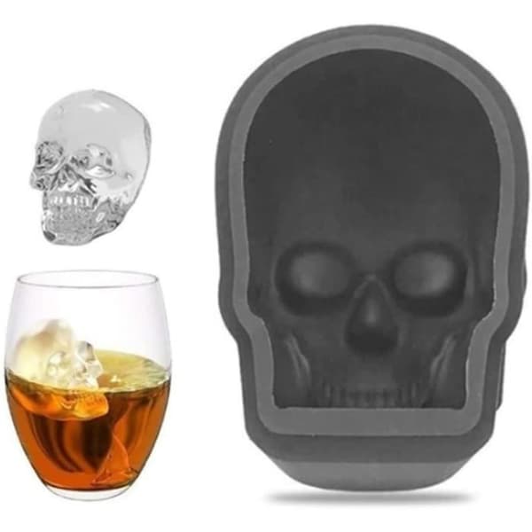 Generise 3D silikonskalle Ice Cube-form för cocktail, whisky, Halloween[H258]