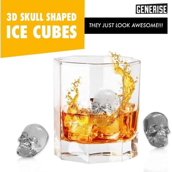 Generise 3D silikonskalle Ice Cube-form för cocktail, whisky, Halloween[H258]