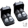 Miniatyrbild 1 av 4: Lezed 3D Skull Ice Cube-bricka Silikon Ice Cube-bricka Form 3D Skull Head 4 Hål Ice Cube-bricka med lock för206