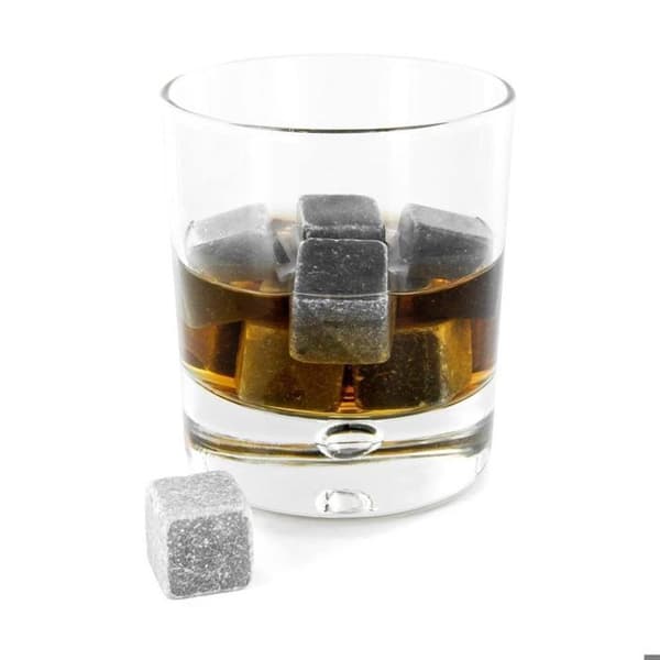 Whiskystenar - Vin och mottagningar - Set om 9 - Kyl utan att späda ut - Färg Grå - Sten