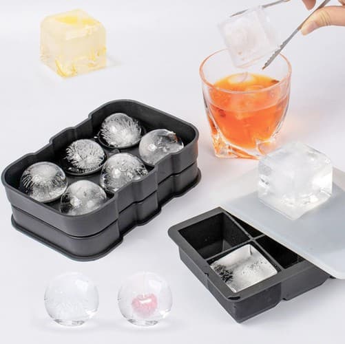 2-Pack stablebare silikonformer for iskuler og isbiter XXL store isbiter