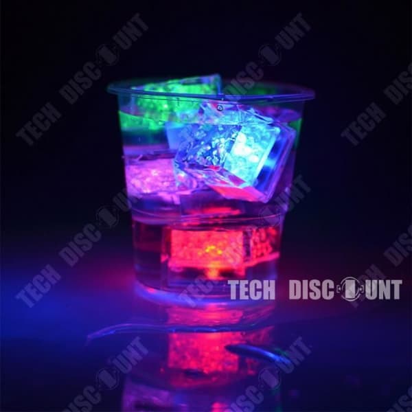 TD® Fake Ice Cube Upplyst Återanvändbar fluorescerande LED Whisky Färgglad Blinkande Plast Ice Bar Flerfärgade lampor
