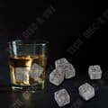 Miniatyrbild 3 av 3: TD® 6 grå, svart och vit granit falska isbitar för whiskyformade iskuber Alternativ återanvändbar förvaringslösning