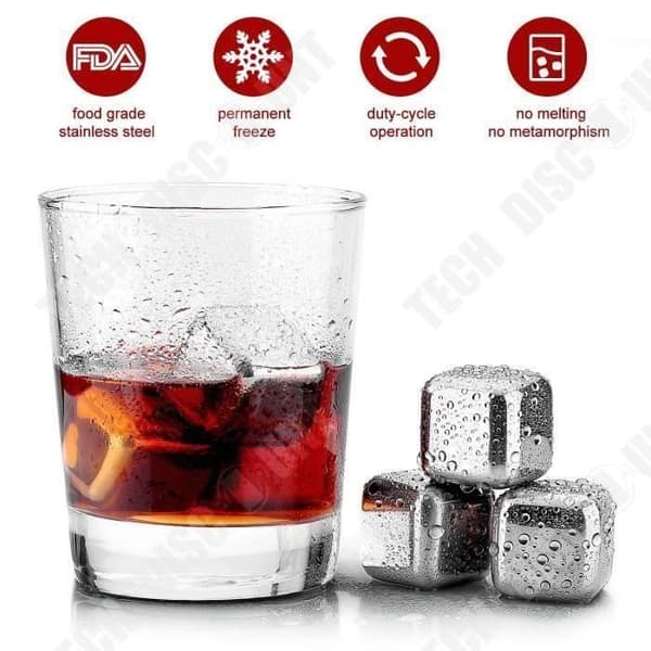 12 X Bacs för Istärningar Whisky Pierre för Whisky Frys Stål Inox Återanvändbara Istärningar i Inox för att Kylas Drycker
