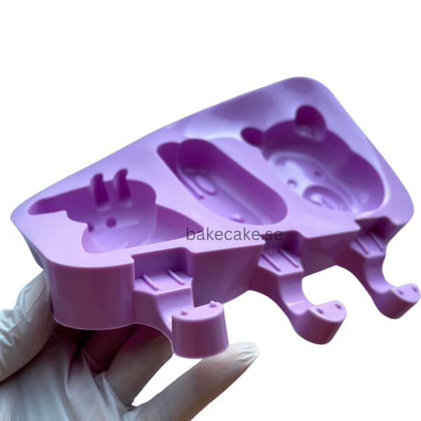 Djur Popsicle med Glasspinnar 50st –Djurdesign med Kanin, Gris & Björn
