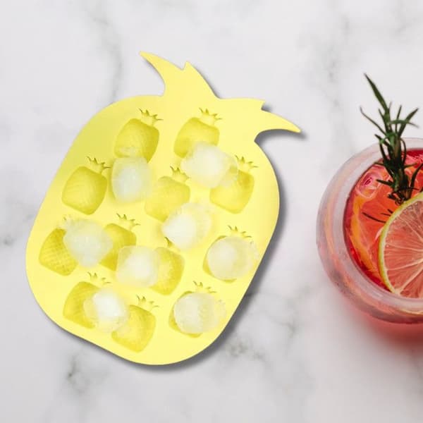 Ishink - Ananas - Silikon - 14 x 18,5 cm - Utan BPA - Gul