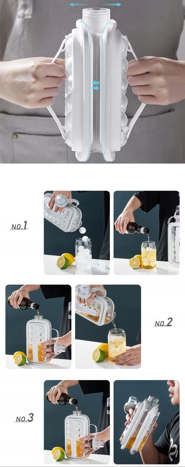 ICE Mold -pullo kannettava rantaleirintä-piknik Tritan 2in1 -liukupullo 17x