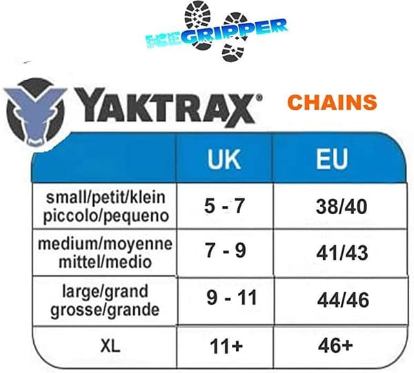 YAKTRAX CHAINS, broddar med snökedjor för kängor