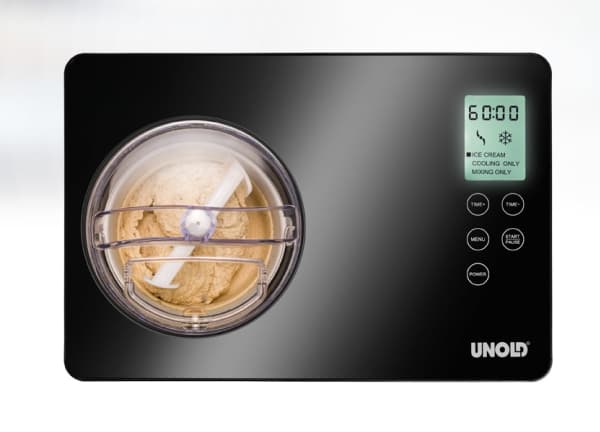 Unold 48845, Jäätelökone-kompressori, 2 L, 60 min, 1 kulhoa, 1,5 m, Ruostumaton teräs
