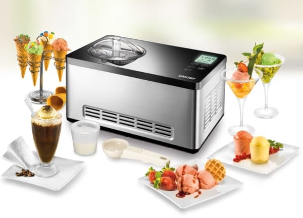 Unold 48845, Jäätelökone-kompressori, 2 L, 60 min, 1 kulhoa, 1,5 m, Ruostumaton teräs