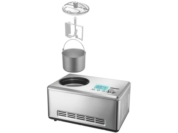Unold 48876 Eismaschine Nobile mit digitalem Timer, 2l, Edelstahl/silber