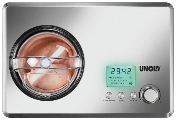 Unold 48876 Eismaschine Nobile mit digitalem Timer, 2l, Edelstahl/silber
