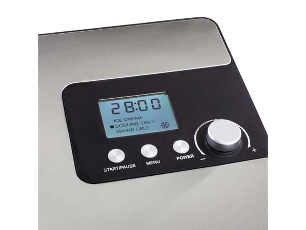 Princess 282604, Kompressor-iskremmaskin, 2 l, 1 boller, Rustfritt stål, 20 min, LCD
