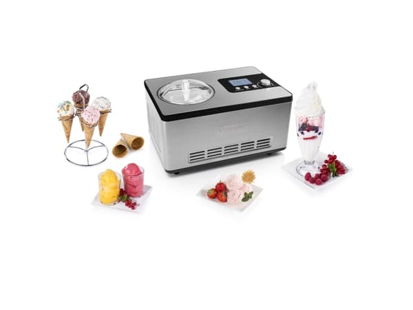 Princess 282604, Kompressor-iskremmaskin, 2 l, 1 boller, Rustfritt stål, 20 min, LCD