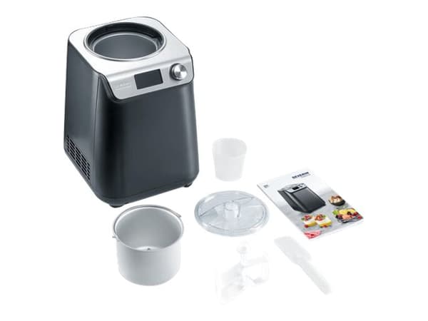 Severin EZ 7407, Compressor ice cream maker, 1.2 L, 1 bowls, Black, Stainless steel, 30 min, 1.01 m