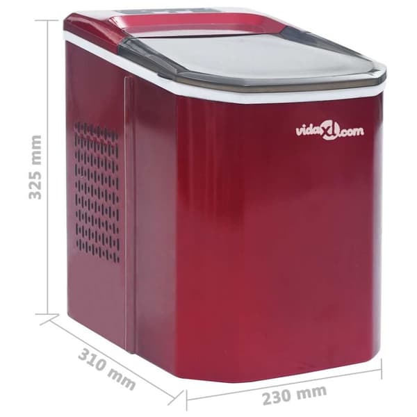vidaXL Jääpalakone punainen 1,4 l 15 kg/24 h
