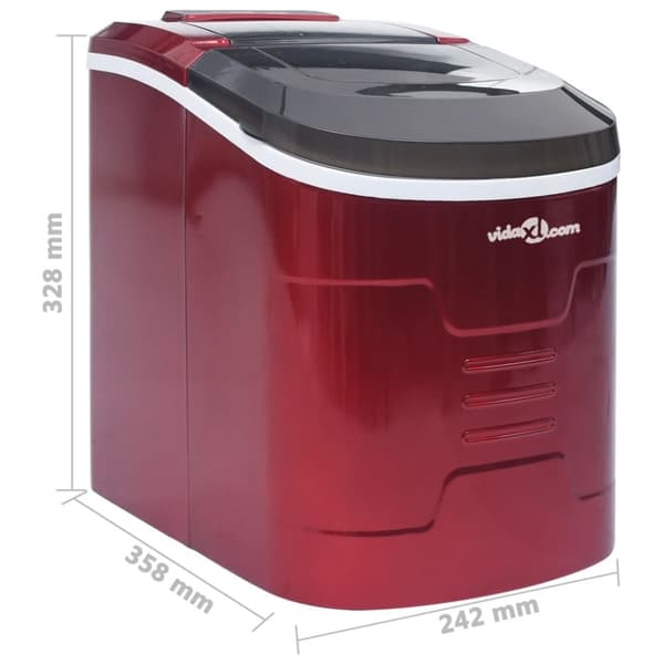 vidaXL isterningemaskine 2,4 l 15 kg/24 t. rød