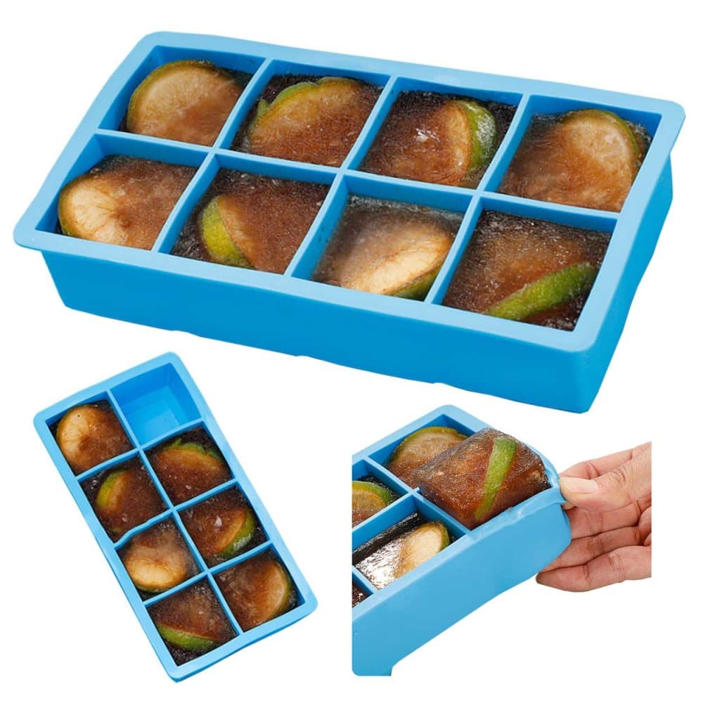 Silikon Isform för 8 Stora Iskuber Isbitar