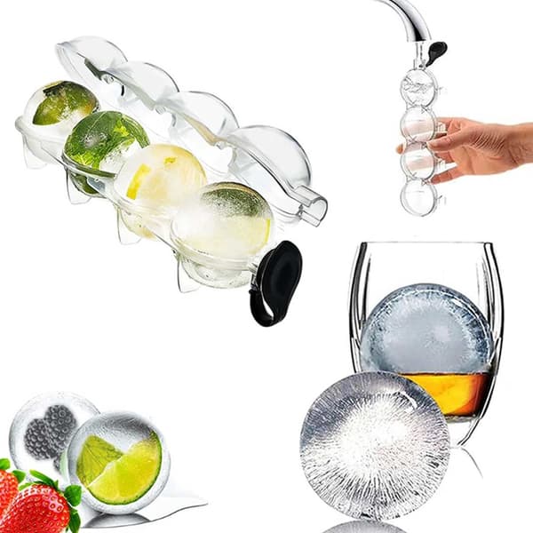 2-Pack Isform för Isbollar Runda Isbitar Iskubsform Kulor Plast